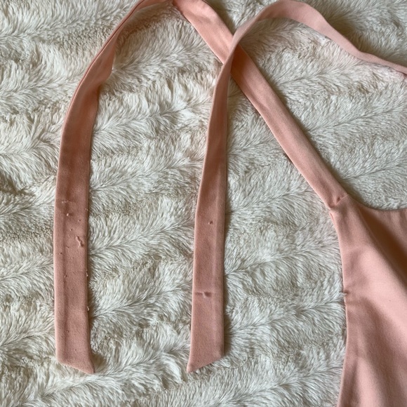 ✨SOLD✨ LPA •  Dress 261 - Halter Tie Back Skater Mini Dress in Blush - Picture 10 of 16